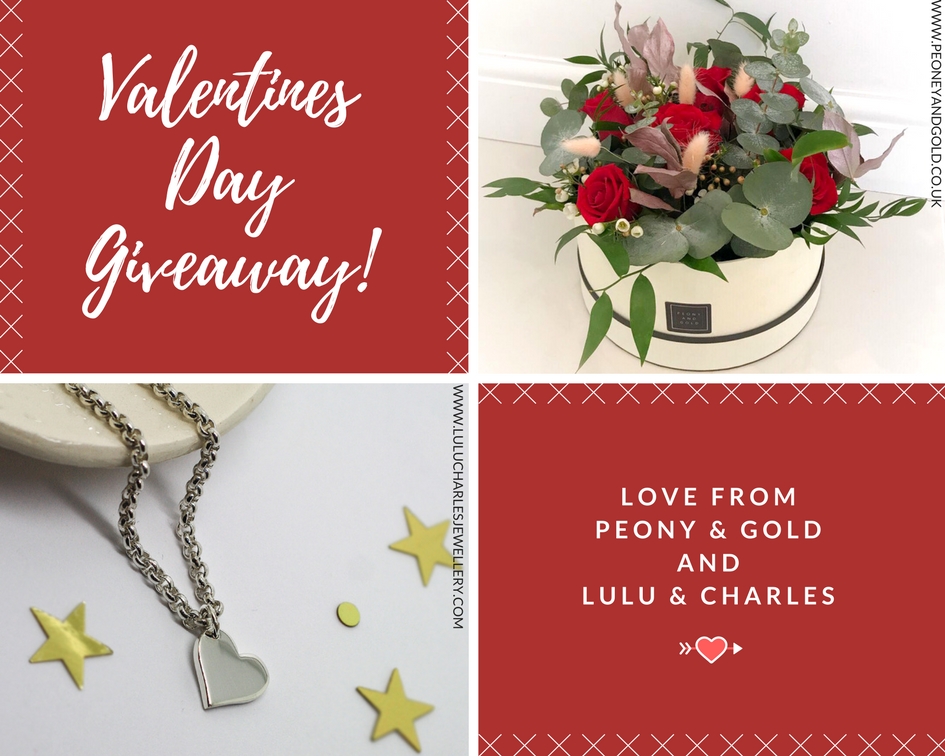 LuLu and Charles & Peony & Gold Luxury Floral Design Valentines 2018 Completion, open to anyone with a NE or DH Postcode 